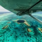 Flying over the Belize Blue Hole