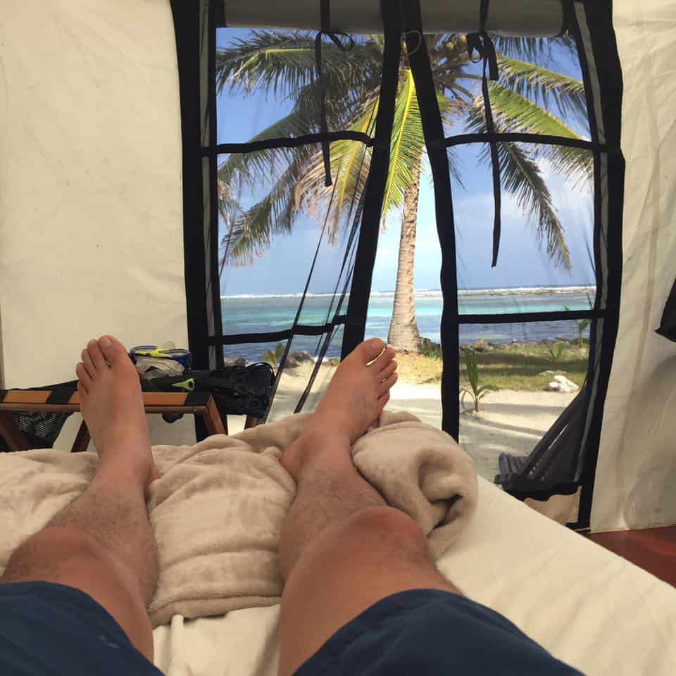beach camping in belize