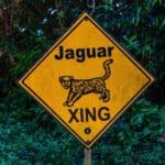 Belize jaguar sign at Cockscomb Basin