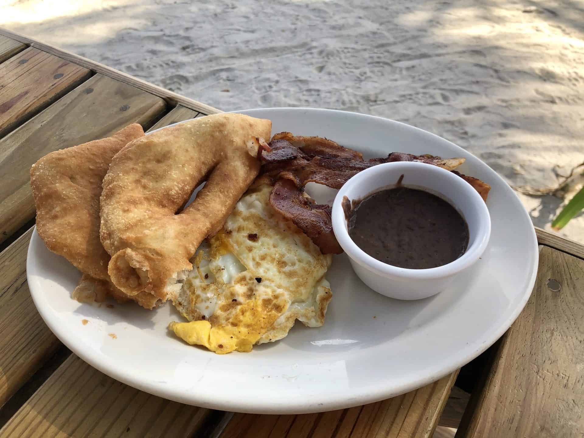 Fry Jacks Refried Beans and Eggs Breakfast