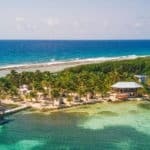 Aerial view of Glover's Reef Basecamp