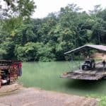 The hand-cranked ferry used to get to Xunantunich