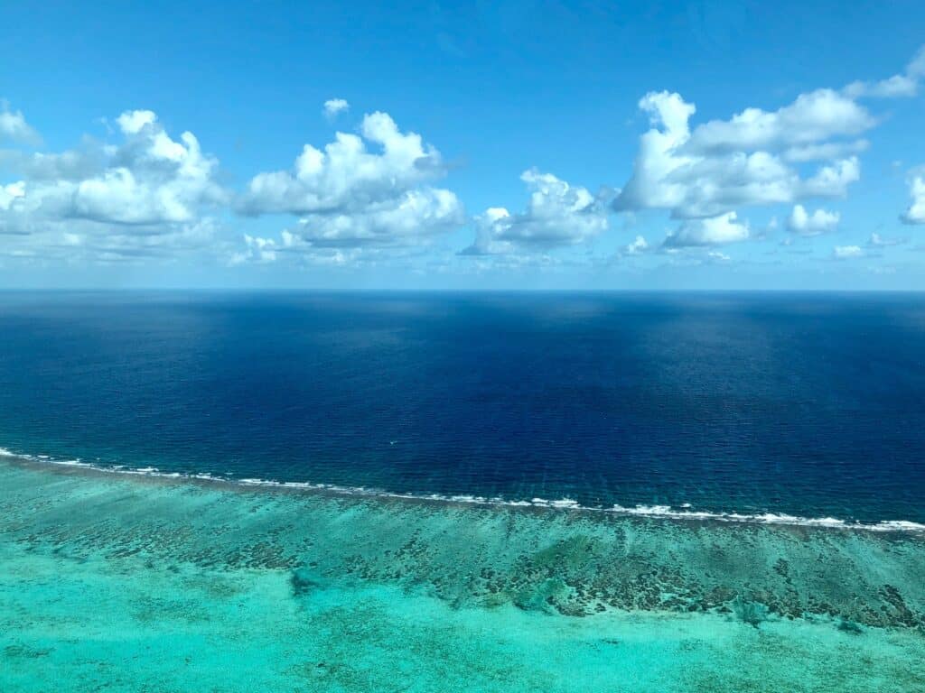 Aerial view of Belize's reef