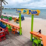 Beach area in front of Tipsy Tuna Bar in Placencia