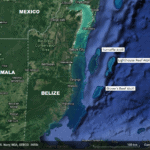 Map of Belize's three atolls