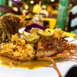Fried Fish and Lobster in San Pedro Belize