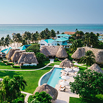 Aerial view of Victoria House Resort and Spa in Ambergris Caye